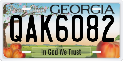 GA license plate QAK6082