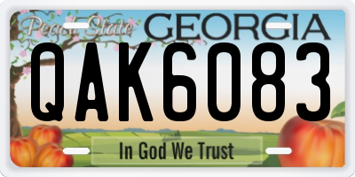 GA license plate QAK6083