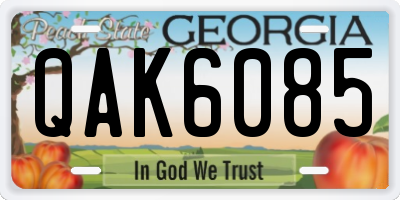 GA license plate QAK6085