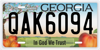 GA license plate QAK6094