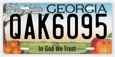 GA license plate QAK6095