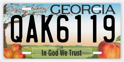 GA license plate QAK6119