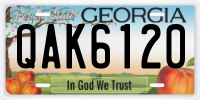 GA license plate QAK6120