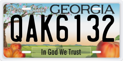 GA license plate QAK6132