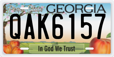 GA license plate QAK6157