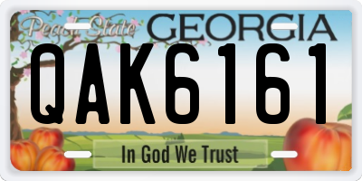 GA license plate QAK6161