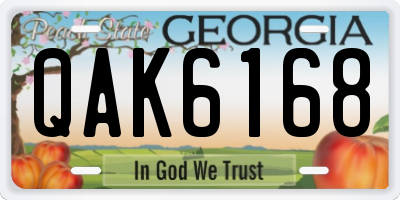 GA license plate QAK6168