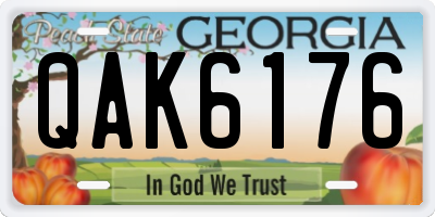 GA license plate QAK6176