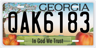 GA license plate QAK6183