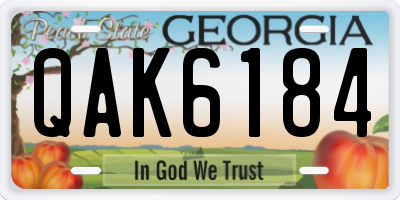 GA license plate QAK6184
