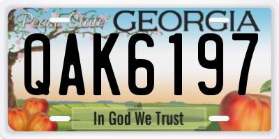 GA license plate QAK6197
