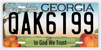 GA license plate QAK6199
