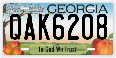GA license plate QAK6208