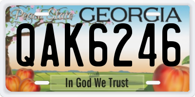 GA license plate QAK6246