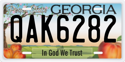 GA license plate QAK6282