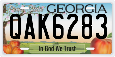 GA license plate QAK6283