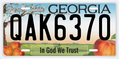 GA license plate QAK6370