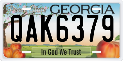 GA license plate QAK6379