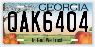 GA license plate QAK6404
