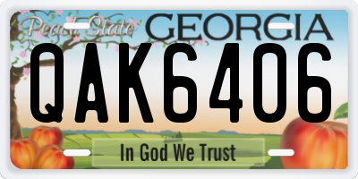 GA license plate QAK6406