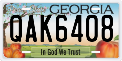 GA license plate QAK6408