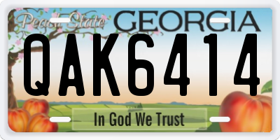 GA license plate QAK6414