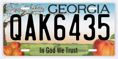 GA license plate QAK6435