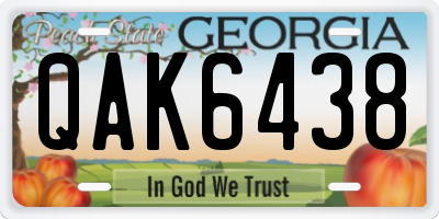GA license plate QAK6438