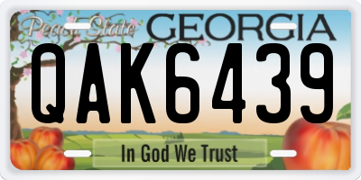 GA license plate QAK6439