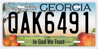 GA license plate QAK6491
