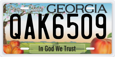 GA license plate QAK6509