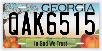 GA license plate QAK6515