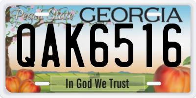 GA license plate QAK6516