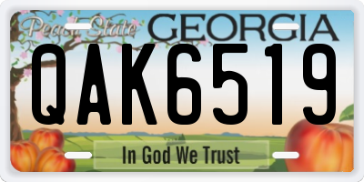 GA license plate QAK6519