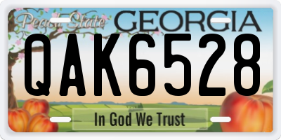 GA license plate QAK6528