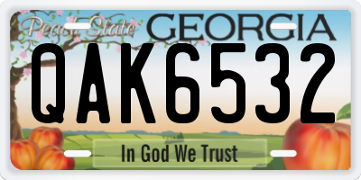 GA license plate QAK6532