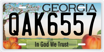 GA license plate QAK6557