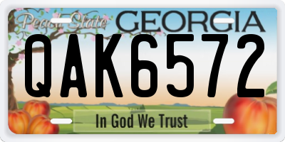 GA license plate QAK6572