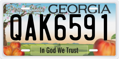 GA license plate QAK6591