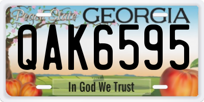 GA license plate QAK6595