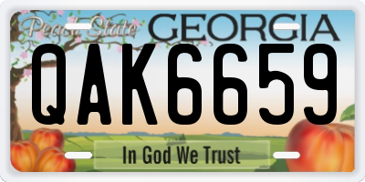 GA license plate QAK6659