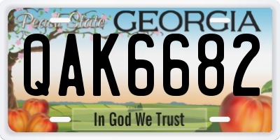 GA license plate QAK6682