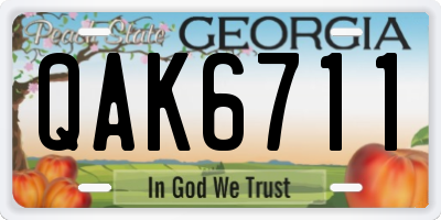 GA license plate QAK6711