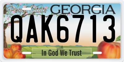 GA license plate QAK6713