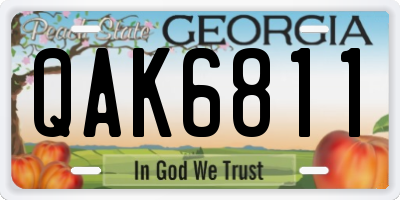 GA license plate QAK6811