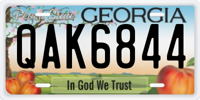 GA license plate QAK6844