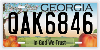 GA license plate QAK6846