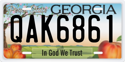 GA license plate QAK6861