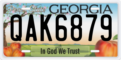 GA license plate QAK6879
