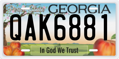 GA license plate QAK6881